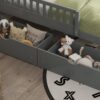 Full Size Platform Bed With Guardrails On Both Sides And 2 Storage Drawers - Gray - Image 13