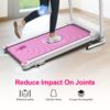 Foldable Treadmill 2.5Hp Electric Folding Treadmill Running Walking Machine For Home Gym, Max 265 Lbs Weight Capacity - Pink / White - Image 3