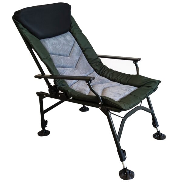 Camping Lounge Chair, Portable Folding Reclining Camping Chair With Adjustable Backrest For Indoor And Outdoor Camping Beach Hiking Fishing - Green / Black