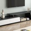 Modern, Minimalist Rectangle Extendable TV Stand, TV Cabinet With 2 Drawers And 1 Cabinet For Living Room, Up To 100" - Black - Image 4