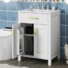 Bathroom Vanity Combo With Ceramic Sink, Luxurious Space-Saving Vanity, 2 Soft-Close Doors - Gold / White - Image 7