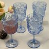 Paisley - Acrylic Wine Glasses (Set of 4), Bpa Free, Unbreakable, 13Oz - Blue - Image 3