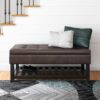 Cosmopolitan - Storage Ottoman Bench With Open Bottom - Distressed Brown - Image 8