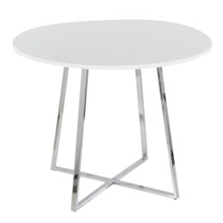 Cosmo - Canary Contemporary Dining Table - Chrome / White