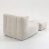 Fluffy Bean Bag Chair, Comfortable Bean Bag For Adults And Children, Super Soft Lazy Sofa Chair With Memory Foam And Ottoman, Indoor Modern Focus Bean Bag Chair For Living Room, Bedroom, Apartment - White - Image 13
