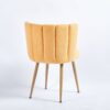 Modern Dining Chair (Set of 2) With Iron Tube Wood Color Legs, Shorthair Cushions And Comfortable Backrest, Suitable For Dining Room, Living Room, Cafe, Simple Structure - Yellow - Image 21