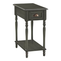 Accent Table, 2 Tier, Storage Drawer, Traditional - Green