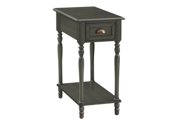Accent Table, 2 Tier, Storage Drawer, Traditional - Green