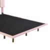 Queen Size Upholstered Bed With Sensor Light And Headboard, Floating Platform Bed - Pink - Image 6