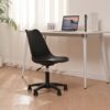 Pp With Wheels Adjustable Height Office Chair For Study, Modern Armless Swivel Plastic Chair For Living Room - Black - Image 4