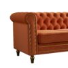 Chesterfield - Velvet Sofa 84.65" For Living Room - Orange - Image 9