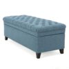 Juliana - Storage Ottoman With Stylish Designб Fabric And Birch Legs - Blue - Image 15