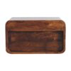 Large Curve Upper Slot Floating Bedside Table - Dak Brown - Image 8