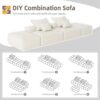 Modern Oversized Modular Sectional Sofa With 2 Ottoman And 2 Seat, Sparkling Chenille Fabric Soft Cushion Sofa With 4 Pillows, 4 Pieces Diy Combination Tufted Sofa, No Assembly Required - Beige - Image 16