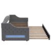 Twin Long Size Daybed With LED Belt And Trundle - Gray - Image 9