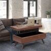 Owen - Lift Top Large Coffee Table Storage Ottoman - Distressed Saddle Brown - Image 9