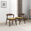 Dakota - Velvet Dining Chair (Set of 2) - Brown / Yellow - Image 4