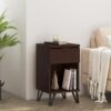 Modern Industrial Tall End Table With Drawer And Shelf - Walnut - Image 4