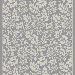 Macau - Non - Slip Accent Rug - Dark Gray / White