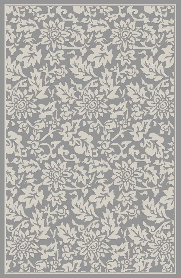 Macau - Non - Slip Accent Rug - Dark Gray / White