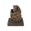 Hand Crafted Rabbit Umbrella Base With Playful Design - Light Brown - Image 7