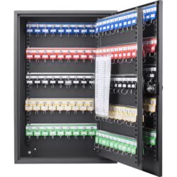 200 Key Adjustable Key Cabinet With Combination Lock Black - Gray