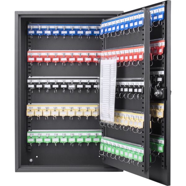 200 Key Adjustable Key Cabinet With Combination Lock Black - Gray