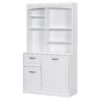 Bathroom Storage Cabinet With Tilt Out Hamper, Tall Free Standing Organizer With Drawers & Adjustable Shelves, Linen Tower With Steel Handles - White - Image 15