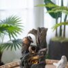 Decorative 4 Tier Broken Pot Water Fountain With LED Light - Brown - Image 6