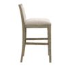 Bar Stools (Set of 2), Rubber Wood Frame, Retro Bar Chairs Suitable For Kitchen Island - Beige / Gray - Image 8