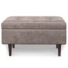Shay - Mid Century Small Coffee Table Storage Ottoman - Gray - Image 2