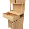 Rustic Cottage Style Double Door Bamboo Storage Cabinet With High Capacity For Main Living Spaces - Natural - Image 11