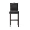 Bar Stools (Set of 2), Upholstered Barstools Armless, Rubber Wood Leg - Brown - Image 6