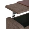 Bretton - Lift Top Storage Ottoman - Deep Umber Brown - Image 3