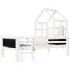 Twin Size House Bed With Ladder, Storage Drawers, And Blackboard Design - White - Image 5