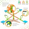 Xss004 Outdoor Playground Four Seats Seesaw For Kids 360 Degree Rotating Sturdy Plastic Seat Seesaw For Kids Seesaw For Kids Age 3+ - Green / Blue - Image 4