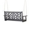 Alejandro - Acacia Wood Porch Swing With Slat Panel Seating - Dark Gray - Image 6