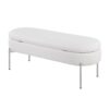 Chloe - Contemporary / Glam Bench - Chrome / White - Image 4
