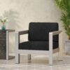 Aviara - Luxurious Outdoor Club Chair Low Profile Deep Seating - Silver - Image 2