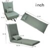 Foldable Portable Camping Chair With Carry Bag 14 Position Adjustable Recliner For Adults Cotton & Metal Frame For Outdoor Travel, Picnic, Or BBQ - Light Green - Image 3
