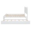 Queen Size Platform Bed With With 2 Big Drawers, Twin Long Size Trundle - White - Image 11