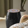 Boho Mosaic Side Table With Ceramic Tile Top - Black - Image 7