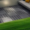 Plastic Interlocking Deck Tiles 44 Pack For Outdoor And Indoor Use, 12" X 12" Square Waterproof Patio Decking - Dark Gray - Image 5