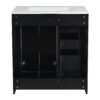 Bathroom Vanity With Ceramic Sink Combo, Frame Bathroom Storage Cabinet, Freestanding Vanity Set With 3 Drawers & Soft Closing Doors - Black - Image 16