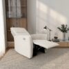 Asheville - Suede Recliner Chair - Cream - Image 4