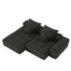 Modern Oversized Modular Sectional Sofa With Ottoman, Seat, Chaise Lounge And Armrest, Sparkling Chenille Fabric Soft Cushion Sofa With 4 Pillows, 4 Pieces Diy Combination Tufted Sofa, No Assembly Required - Black - Image 24