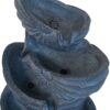 Decorative 4 Tier Nautilus Shell Water Fountain With Light For Indoor Outdoor - Blue - Image 3
