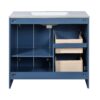 Bathroom Vanity With Ceramic Sink, Bathroom Storage Cabinet With 2 Drawers & Shelf, Freestanding Bathroom Cabinet - Blue - Image 16