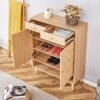 Multi Functional Modern Minimalist Shoe Cabinet Seamlessly Fits Into Nordic, Japanese, And Industrial Style Interiors - Natural Wood - Image 5