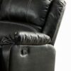 Zuriel - Synthetic Leather Recliner Sofa - Black - Image 4